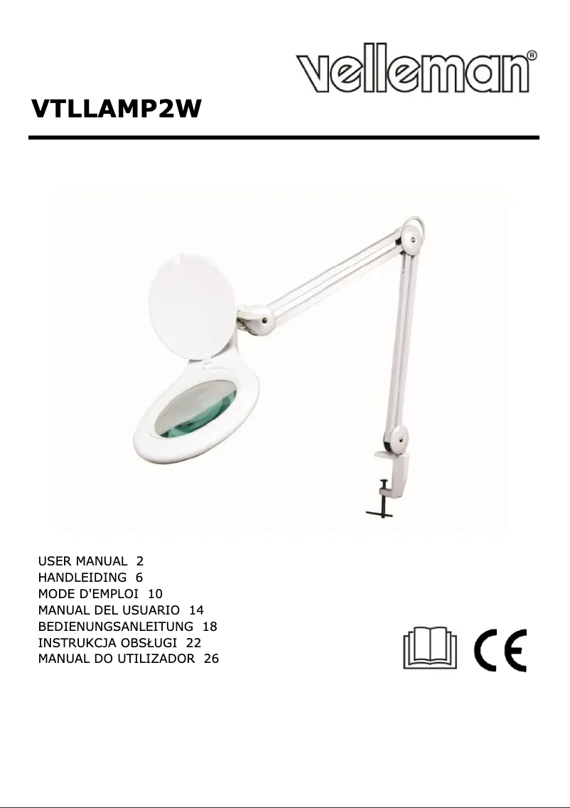 Page 1 de la notice Manuel utilisateur Velleman VTLLAMP2W
