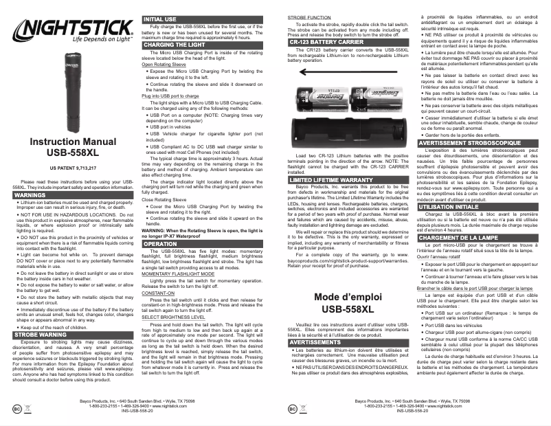 Página 1 del manual Manual de usuario NightStick USB-588XL