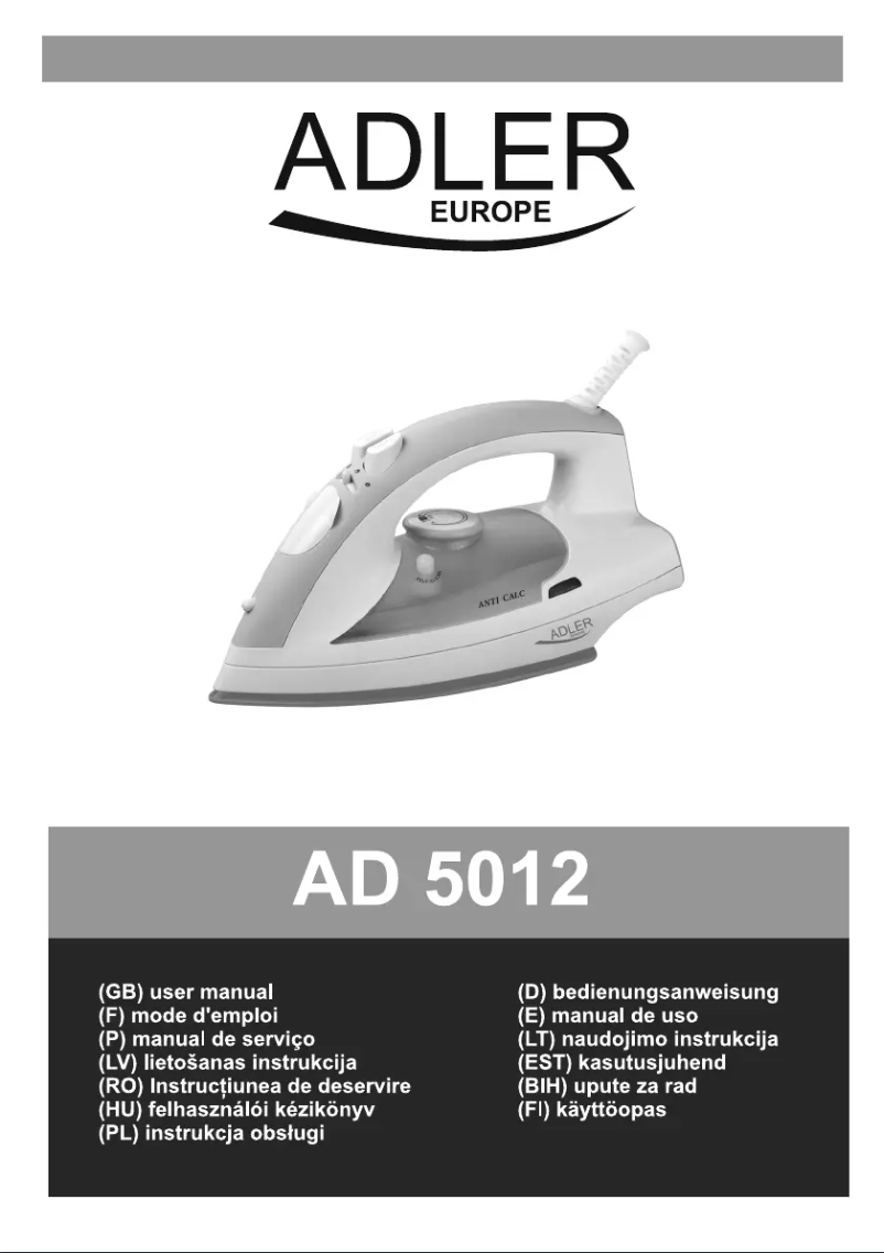 Image de la première page du manuel de l'appareil AD 5012