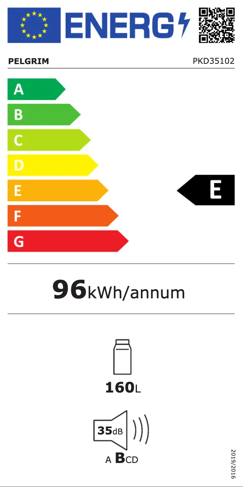 Page n°1 - Label énergétique Pelgrim PKD35102
