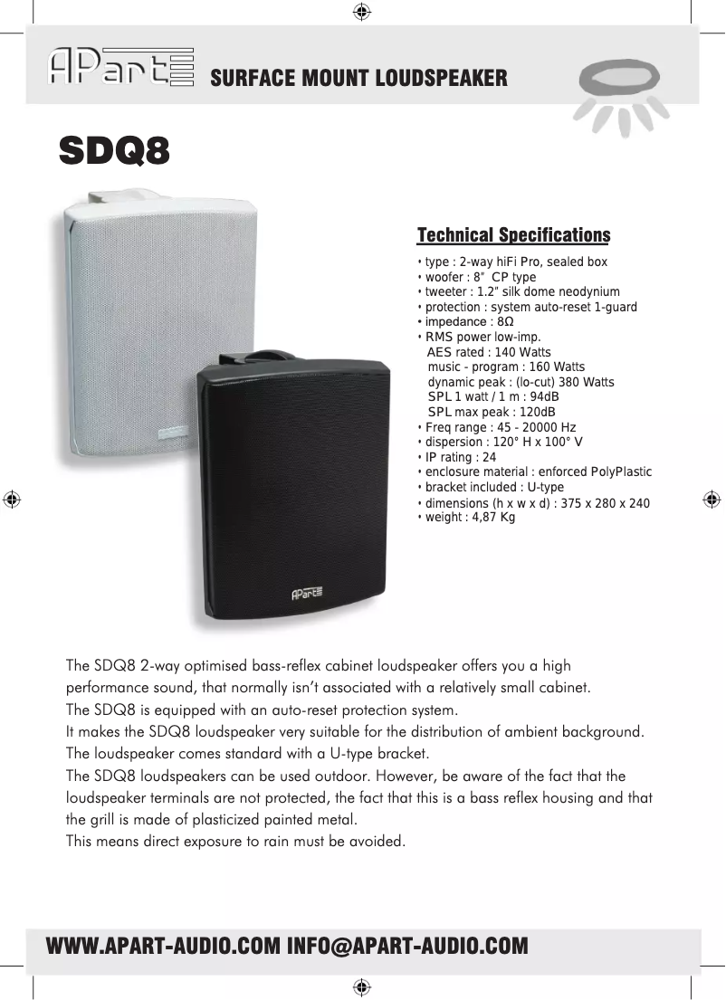 Página 1 del manual Manual de usuario APart SDQ8-BL