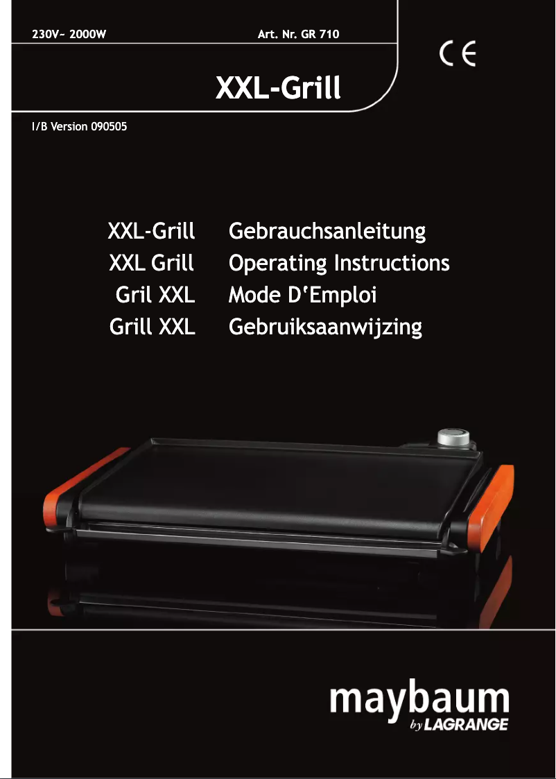 Image de la première page du manuel de l'appareil XXL-Grill GR 710