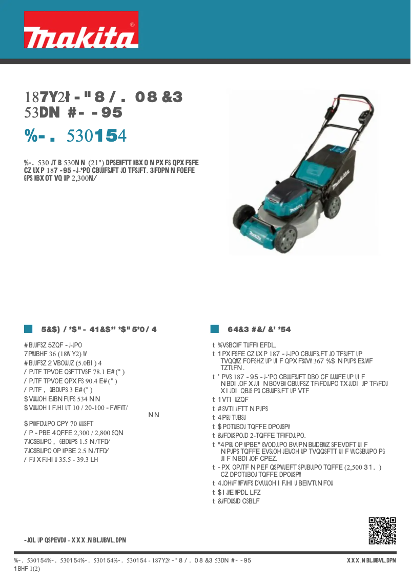 Page n°1 - Fiche technique Makita DLM530PT4