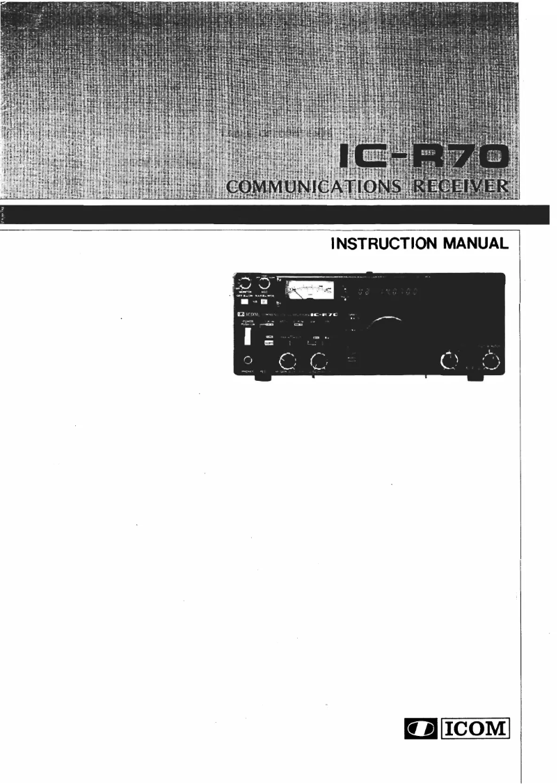 Image de la première page du manuel de l'appareil IC-R70