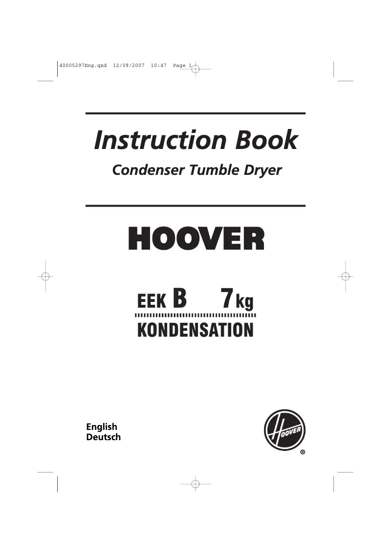 Página 1 del manual Manual de usuario Hoover HPC 370T-84