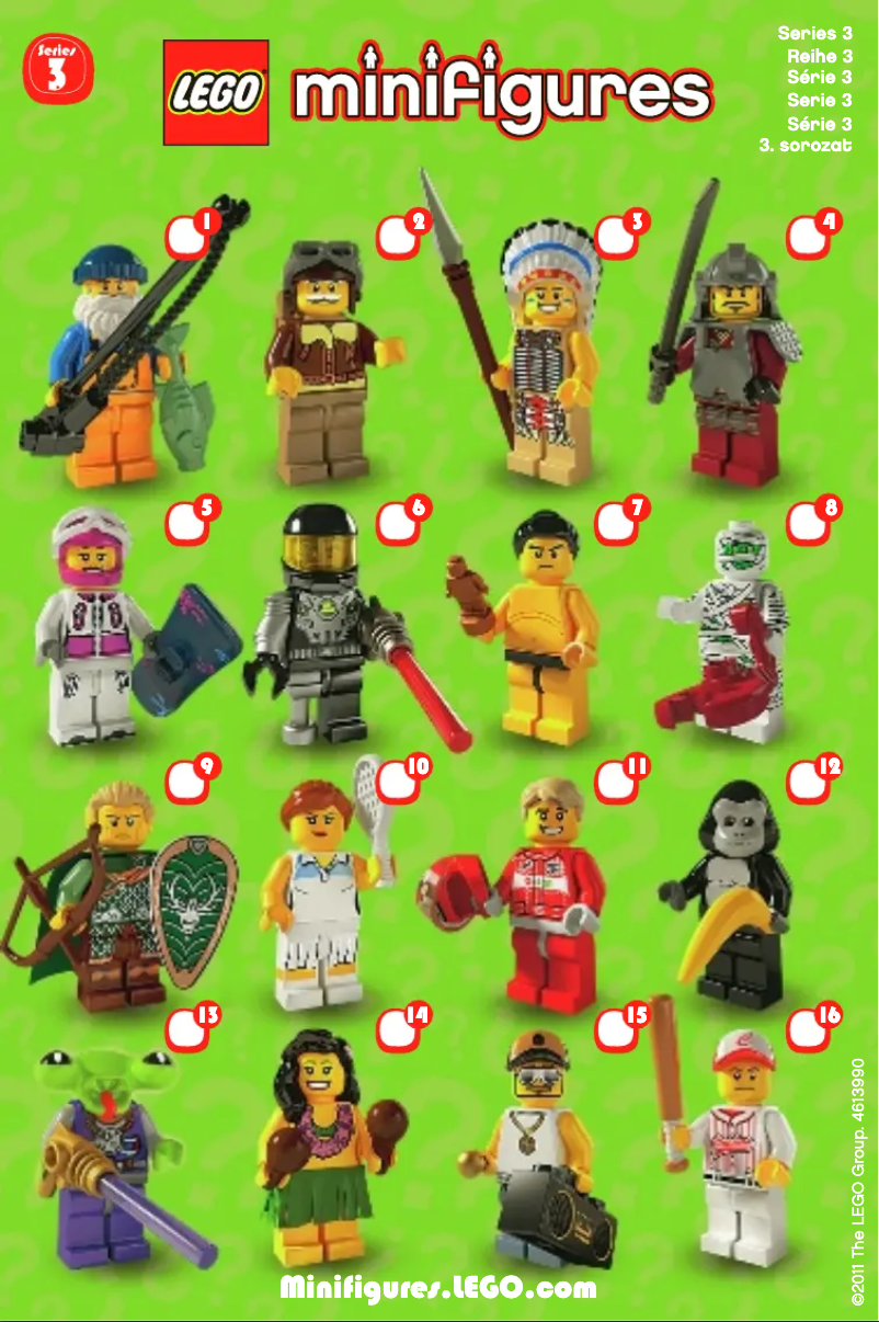 Page 1 de la notice Consignes visuelles Lego Minifigures 8803
