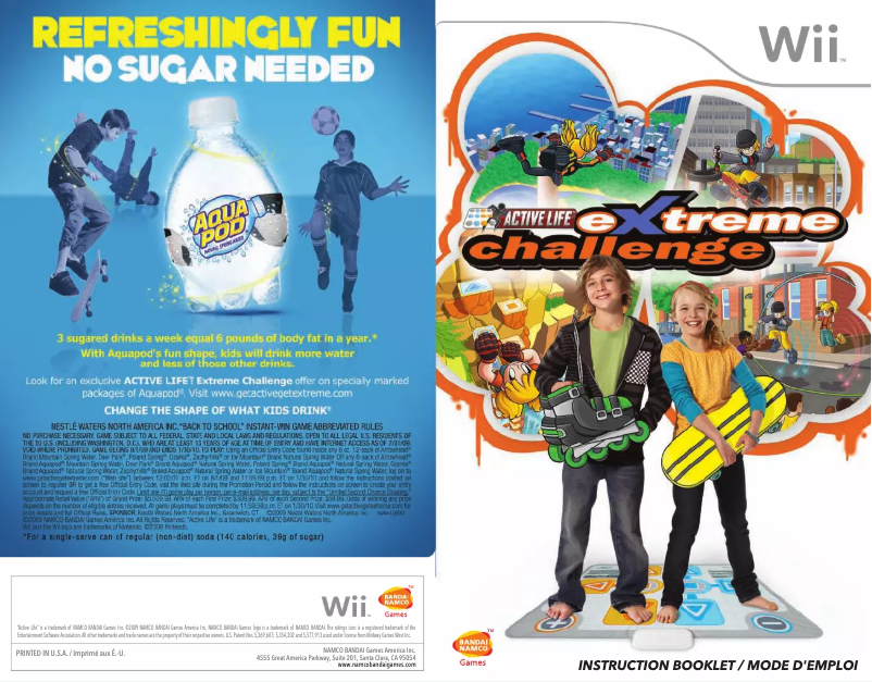 Page 1 de la notice Manuel utilisateur Nintendo Active Life - Extreme Challenge (Wii)