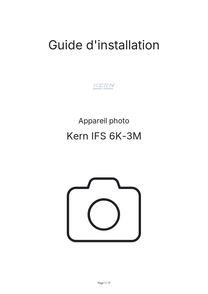 Image de la première page du manuel de l'appareil IFS 6K-3M