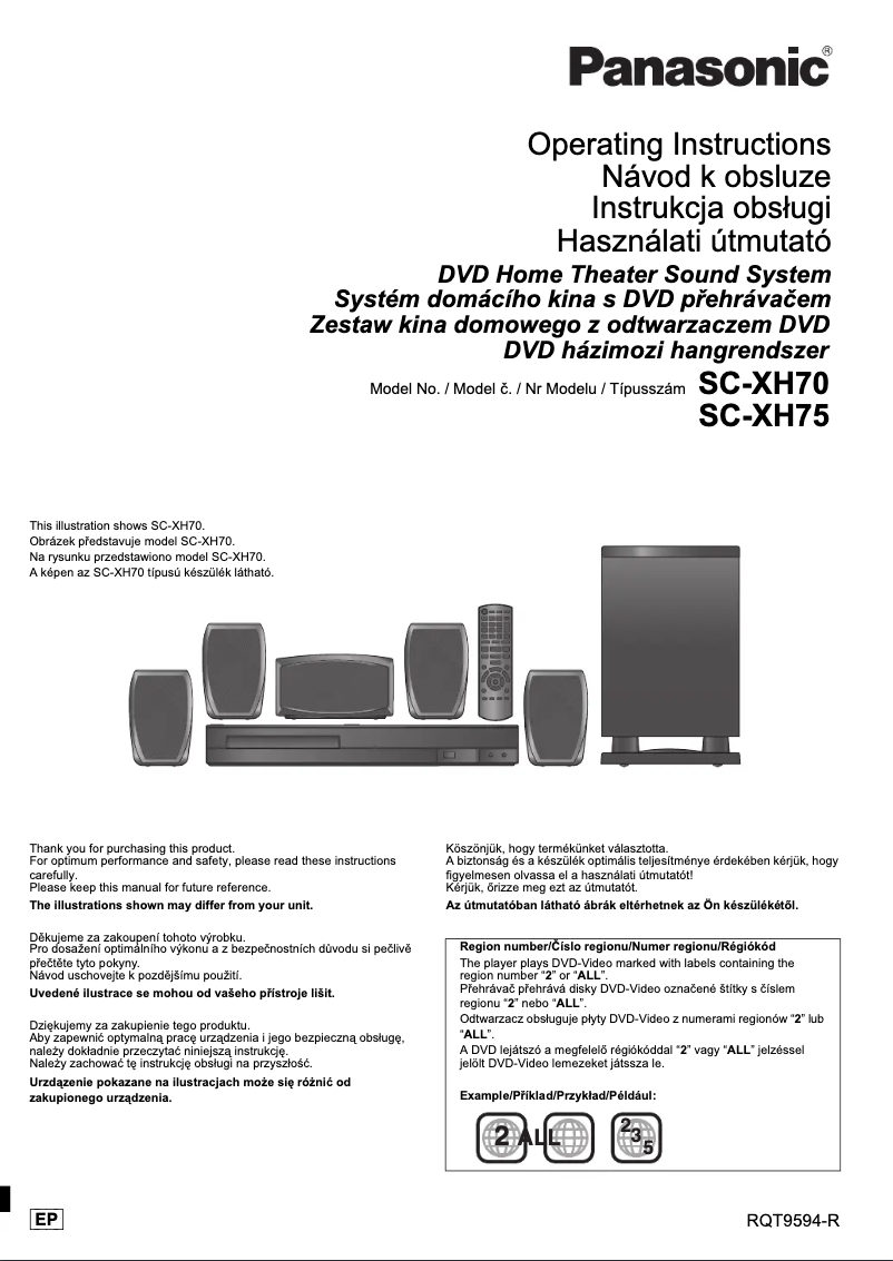 Page 1 de la notice Manuel utilisateur Panasonic SC-XH75