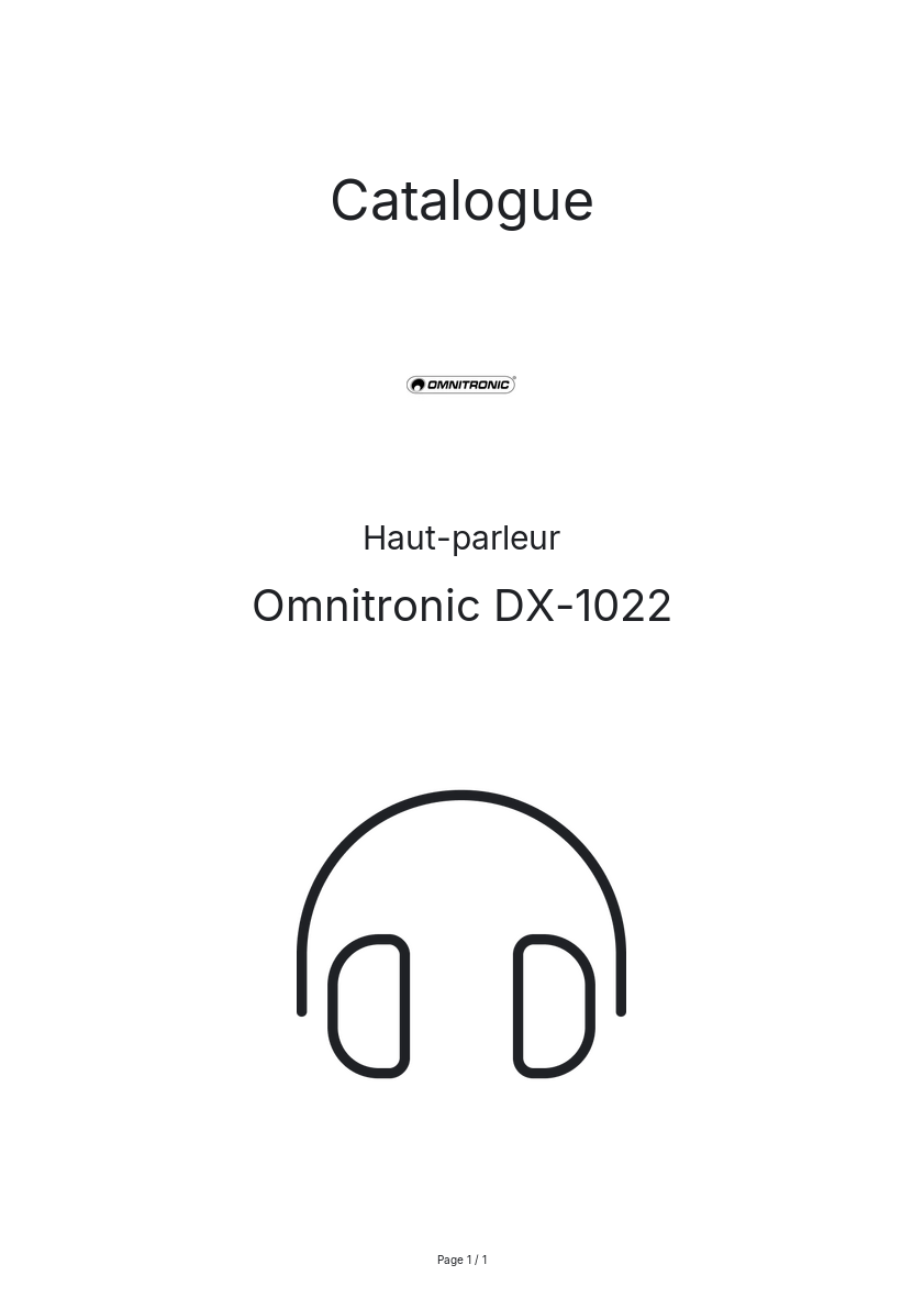 Page n°1 - Catalogue Omnitronic DX-1022