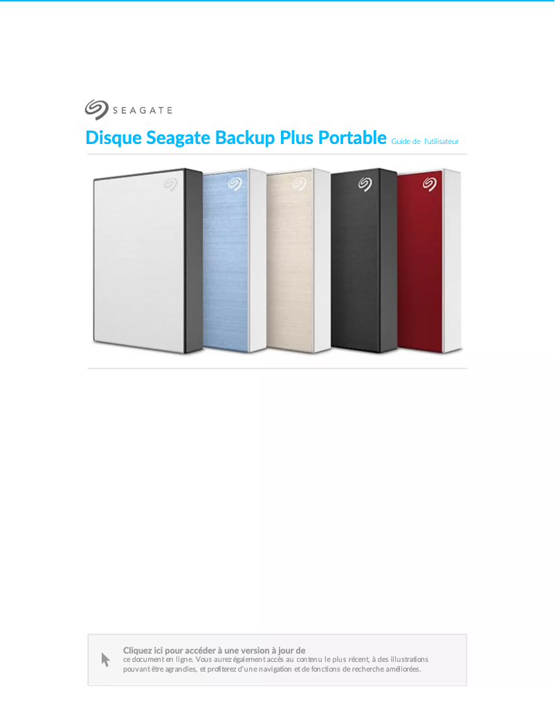 Page 1 de la notice Manuel utilisateur Seagate Backup Plus
