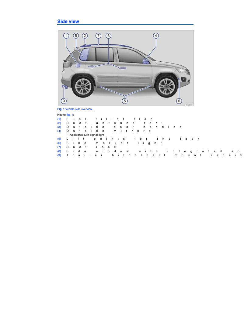 Image de la première page du manuel de l'appareil Tiguan (2011)
