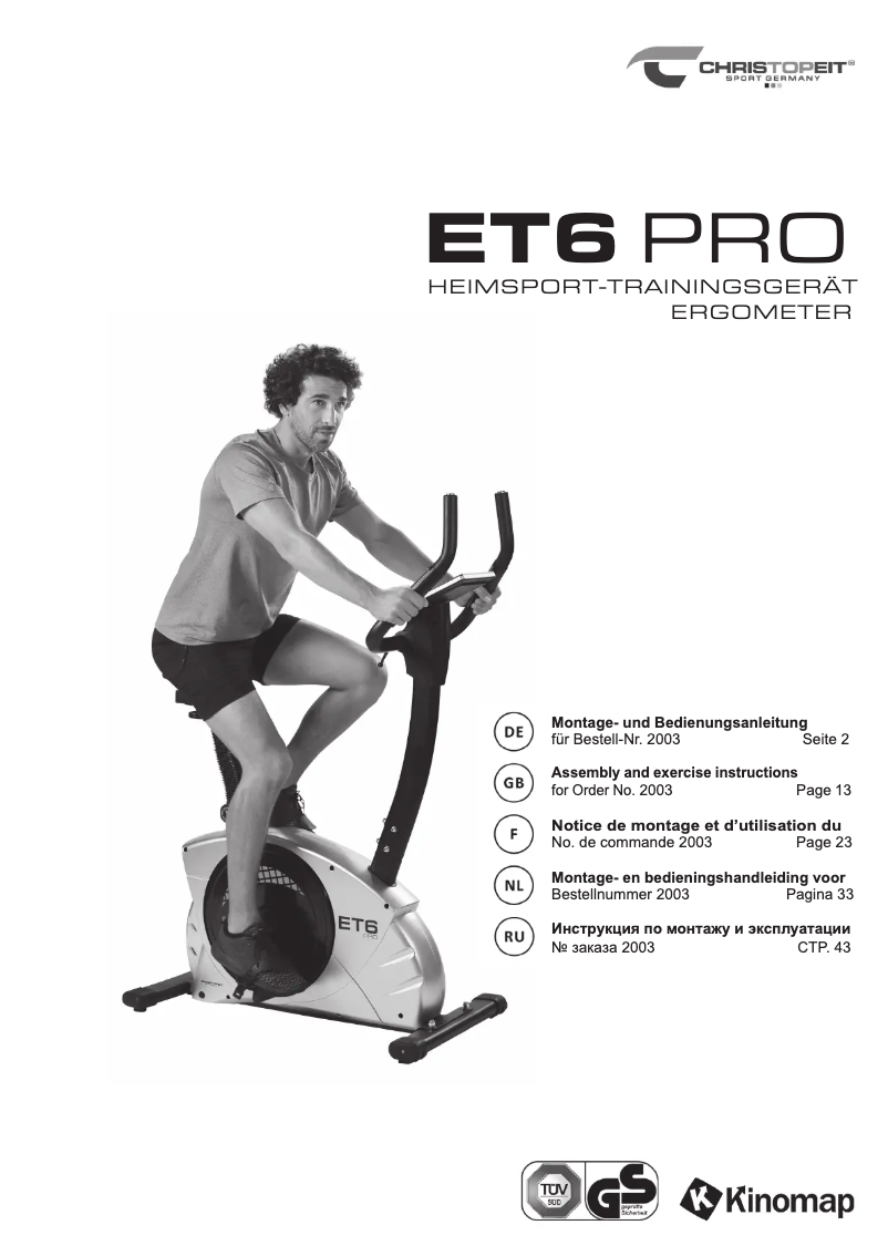 Page n°1 - Manuel utilisateur Christopeit ET 6 Pro