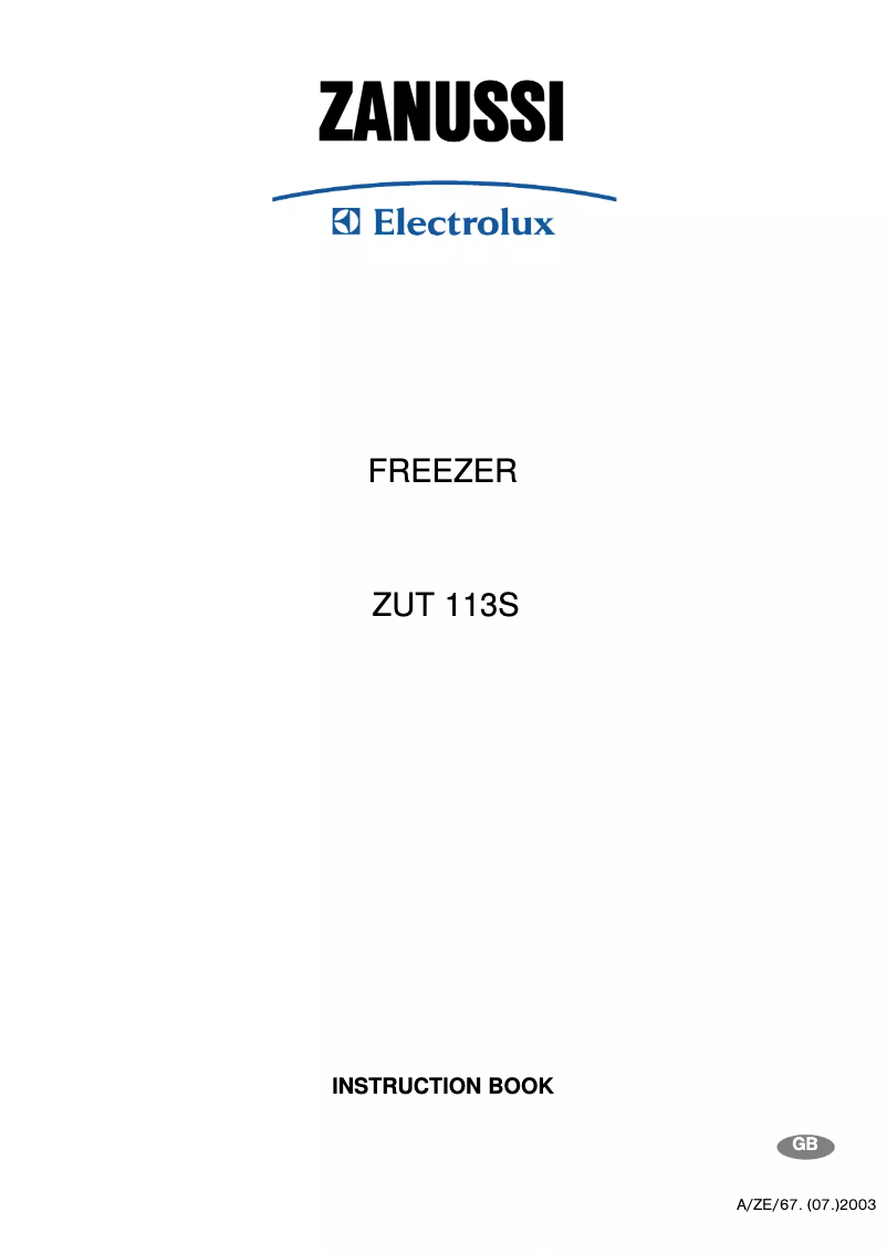 Image de la première page du manuel de l'appareil ZUT113S