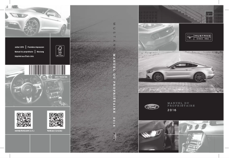 Page 1 de la notice Manuel utilisateur Ford Mustang (2016)