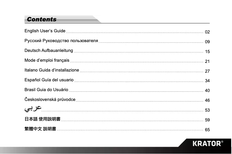 Página 1 del manual Manual de usuario Krator N2-20036