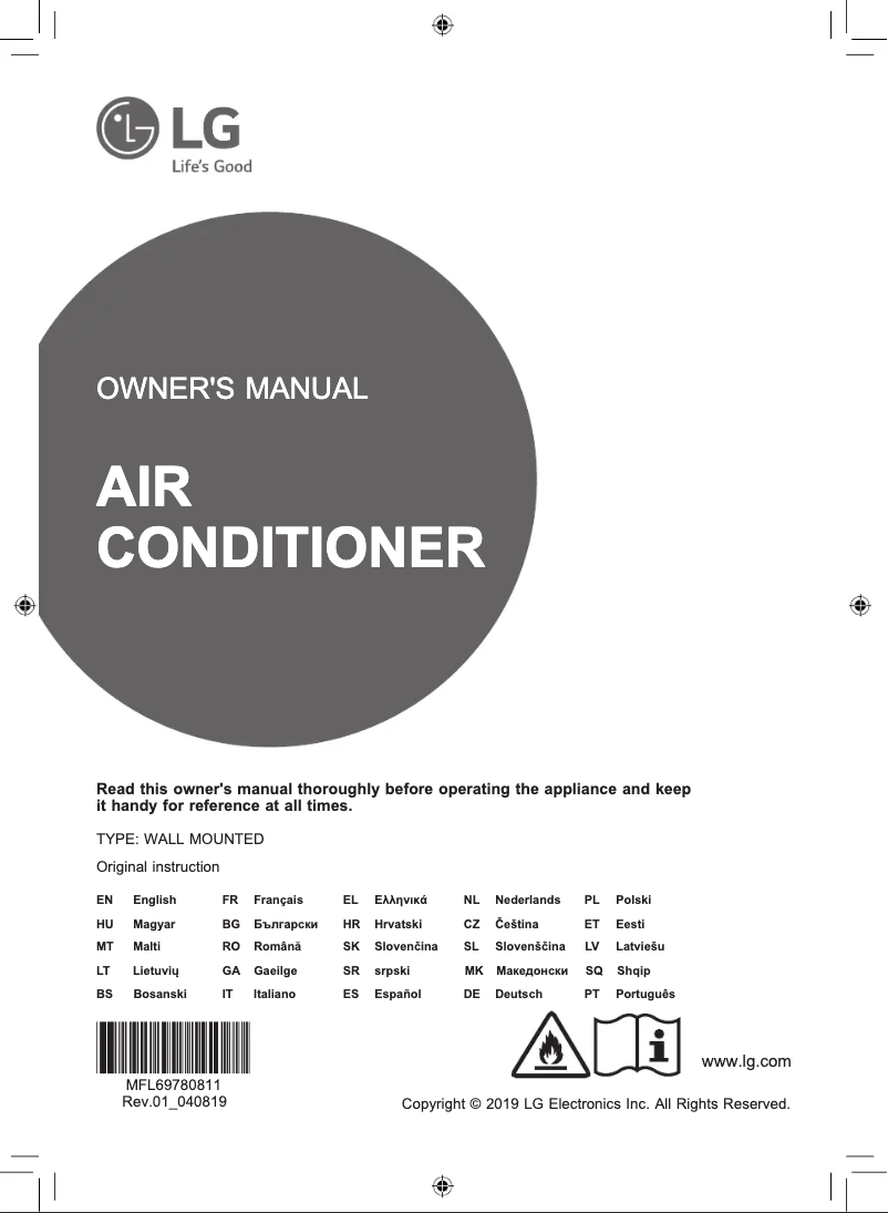 Page n°1 - Manuel utilisateur LG A09FR