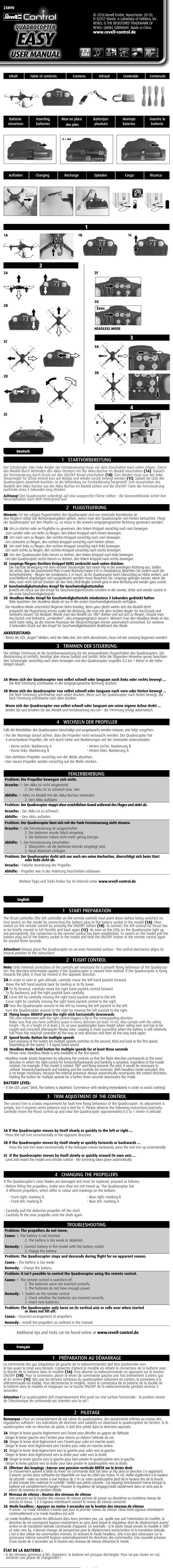 Page n°1 - Manuel utilisateur Revell Easy