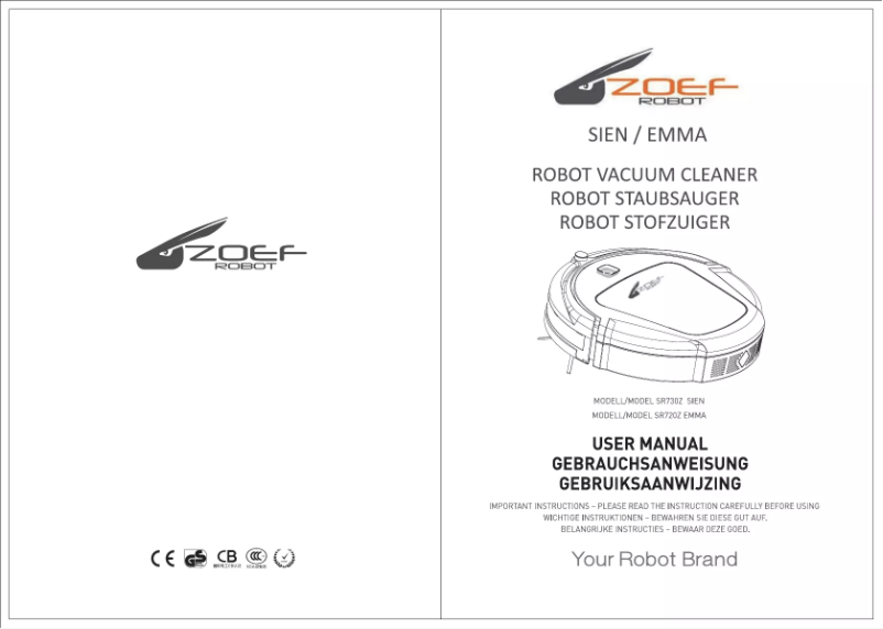 Page n°1 - Manuel utilisateur Zoef Robot Sien