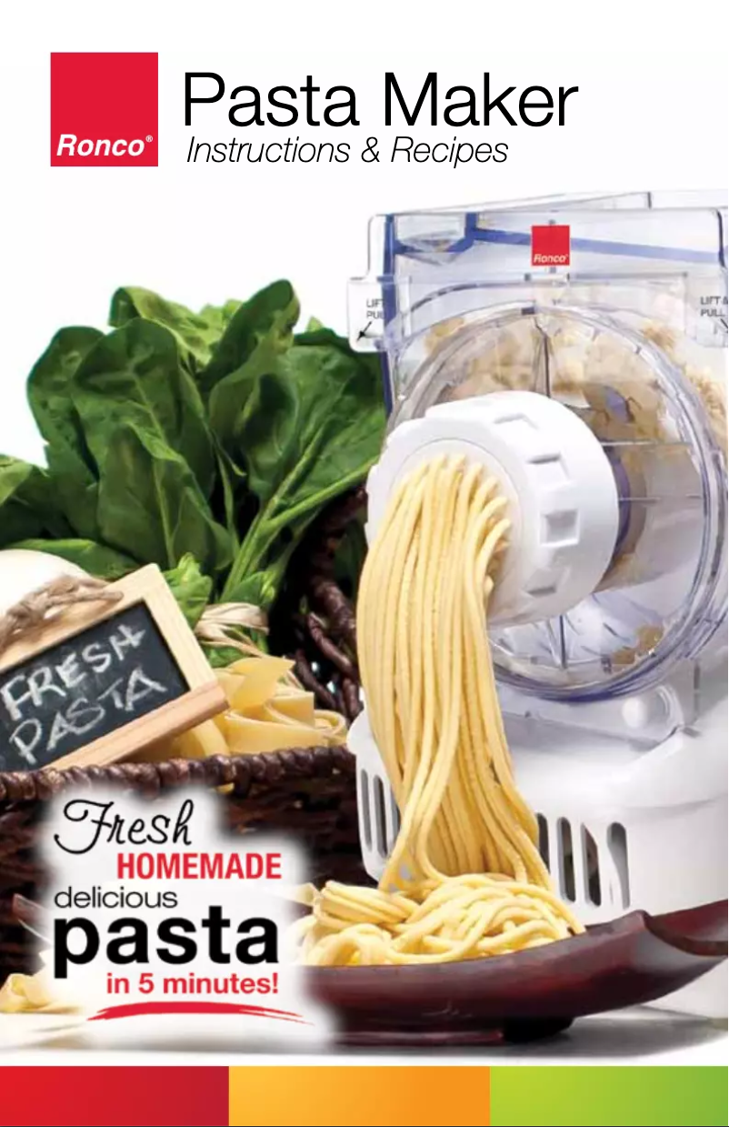 Page n°1 - Manuel utilisateur Ronco Pasta Maker