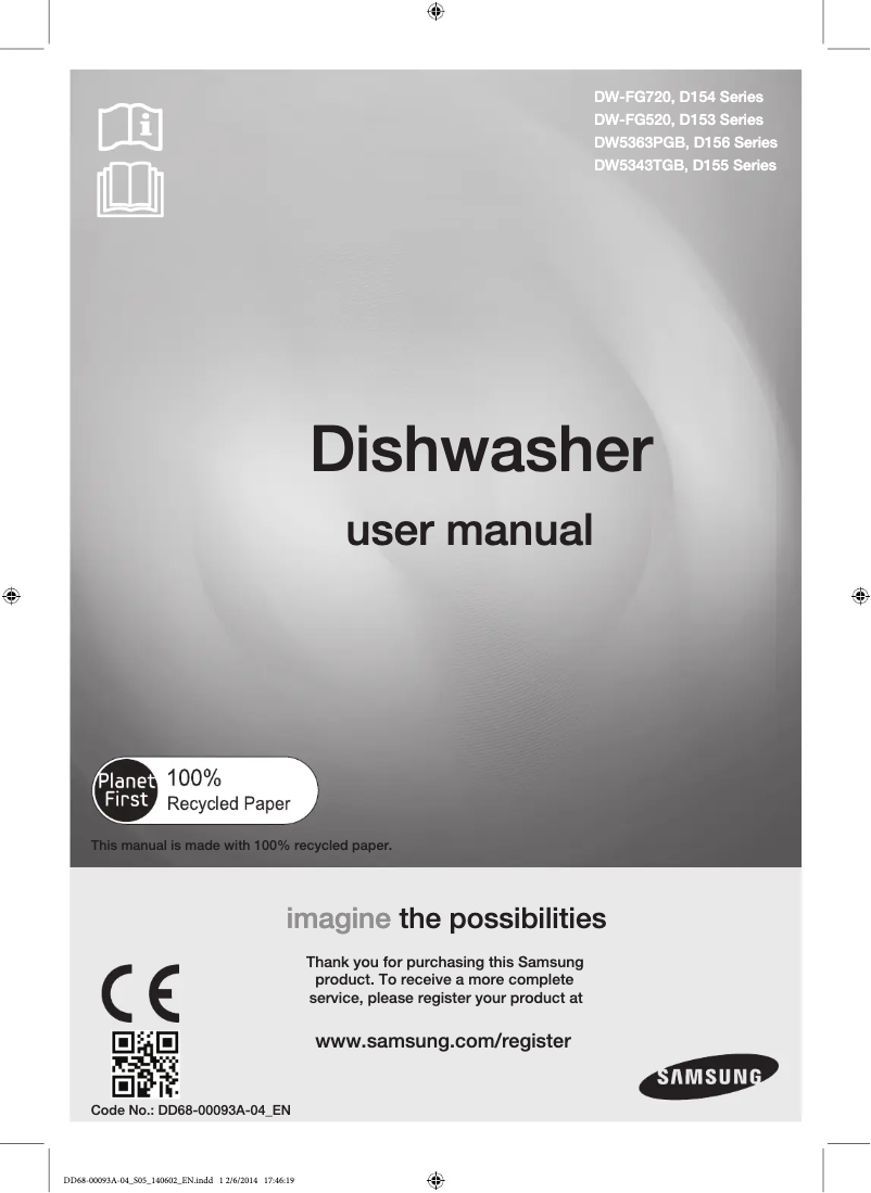 Page 1 de la notice Manuel utilisateur Samsung DW-FG720L