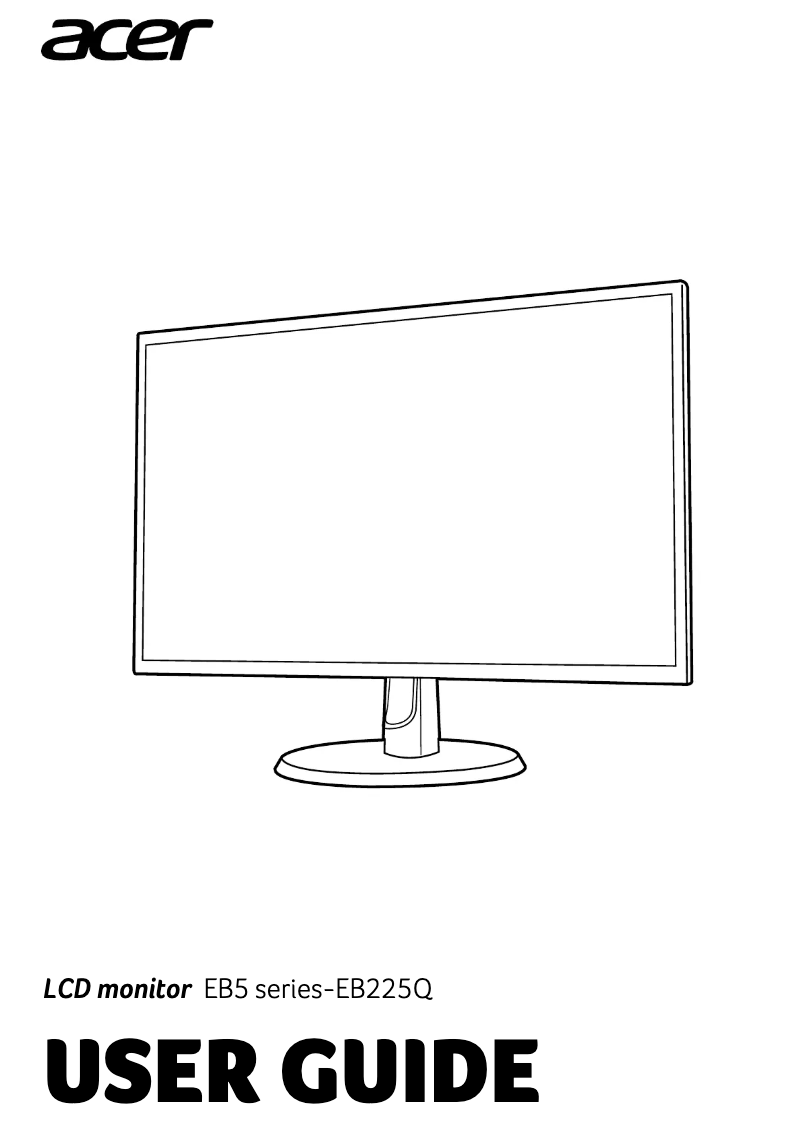 Page 1 de la notice Guide de démarrage rapide Acer EB225Q