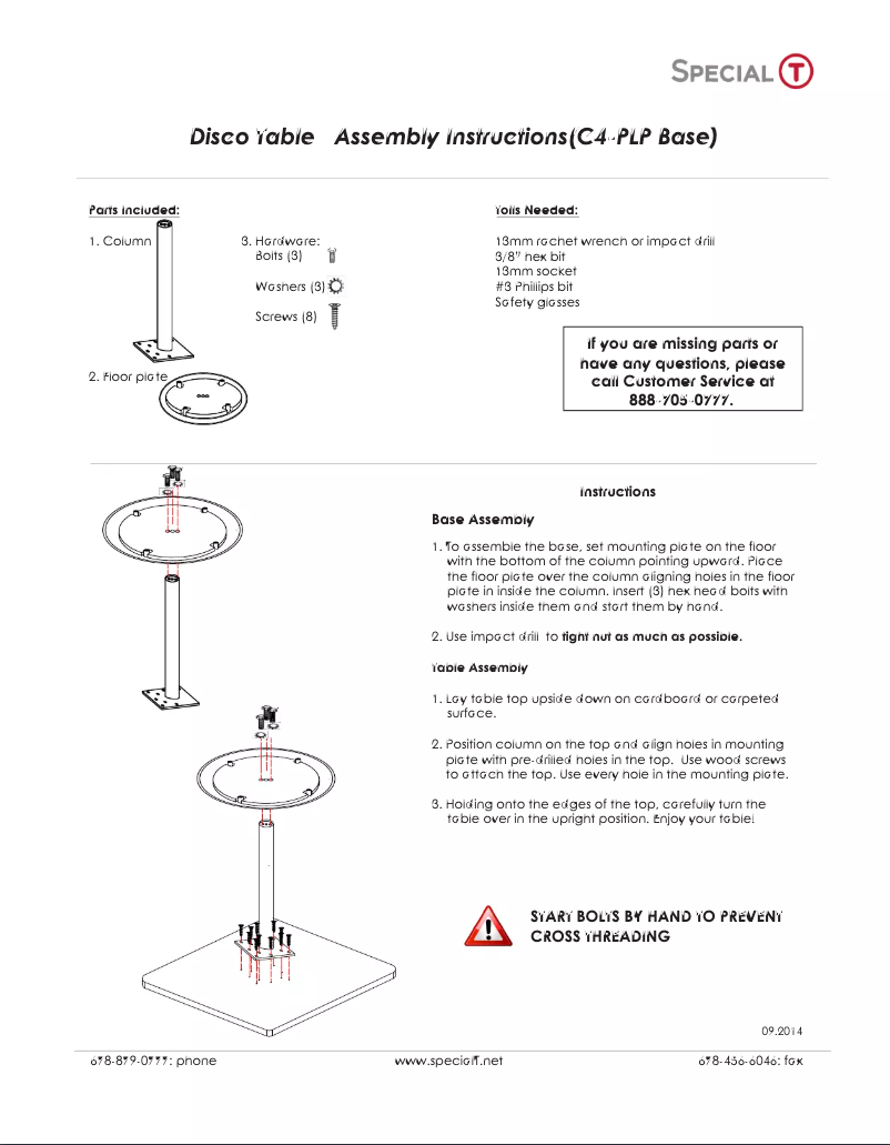 Page 1 de la notice Manuel utilisateur Special-T Disco DISC-36