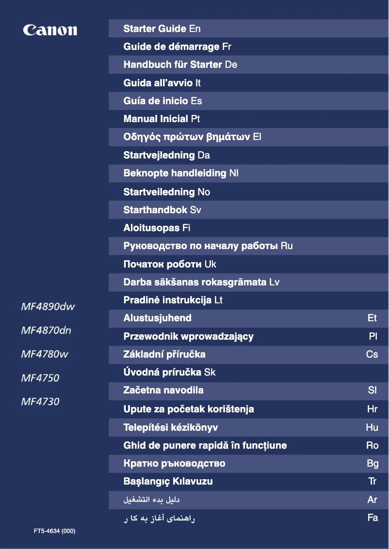Image de la première page du manuel de l'appareil I-Sensys MF4780w