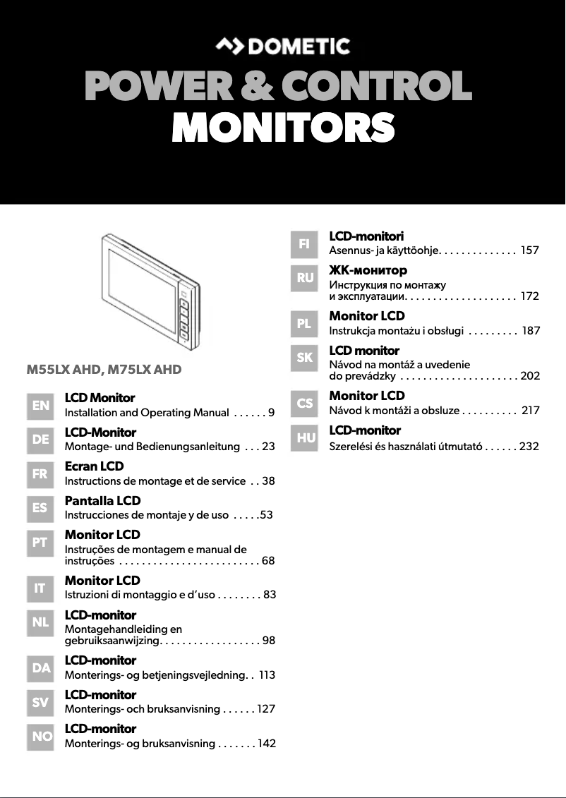 Page 1 de la notice Manuel utilisateur Dometic PerfectView M 55LX AHD