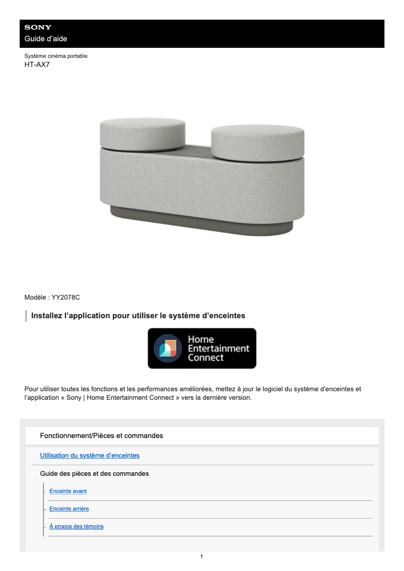 Página 1 del manual Manual de usuario Sony HT-AX7