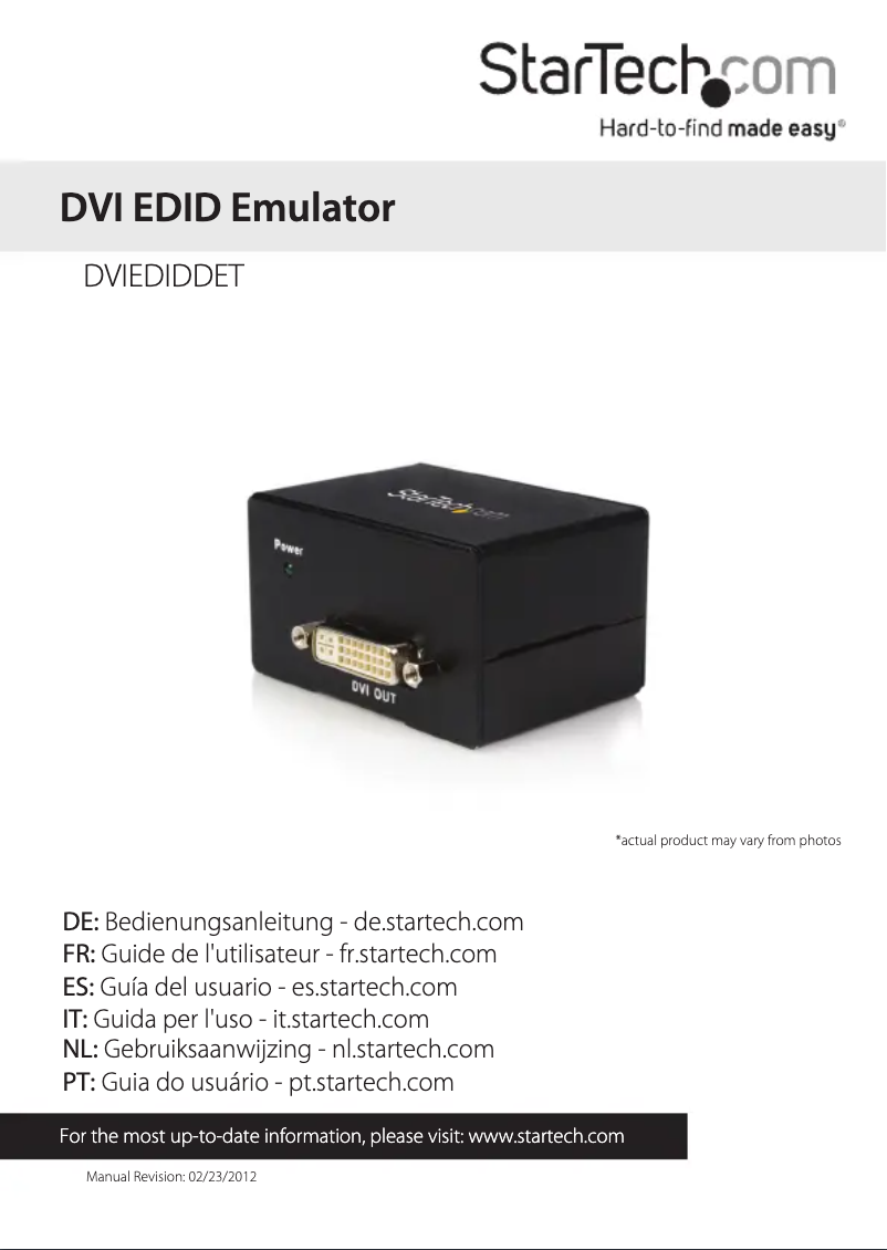 Image de la première page du manuel de l'appareil DVIEDIDDET