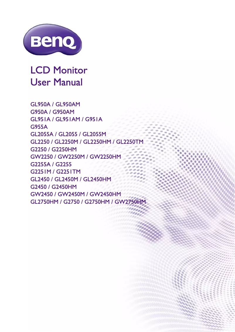 Page 1 de la notice Manuel utilisateur BenQ GW2450