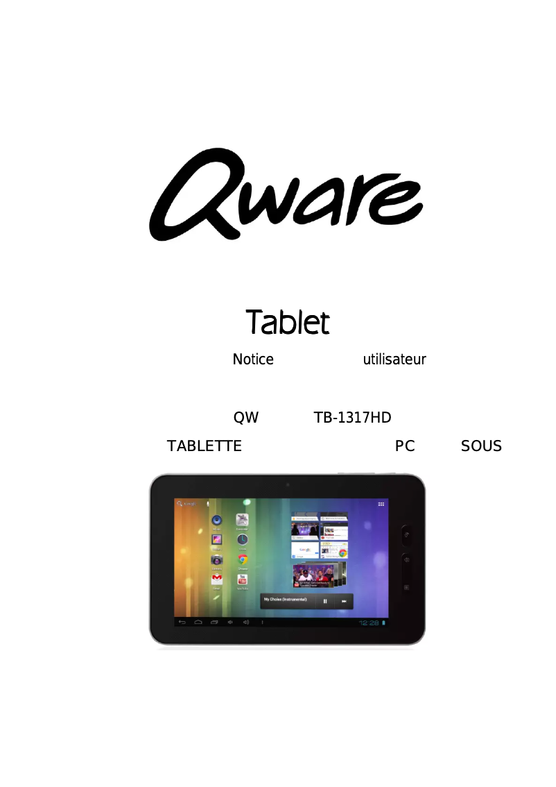 Page 1 of the manual User Manual Qware TB-1317HD