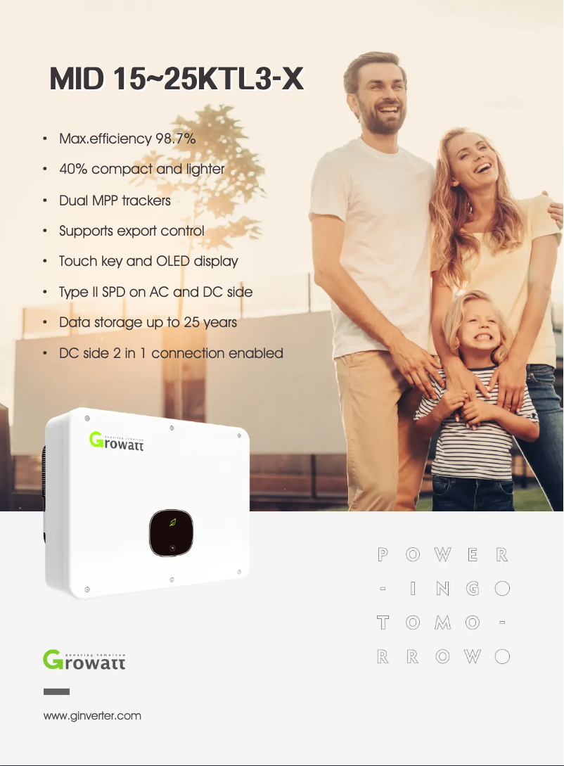 Image de la première page du manuel de l'appareil MID 20KTL3-X