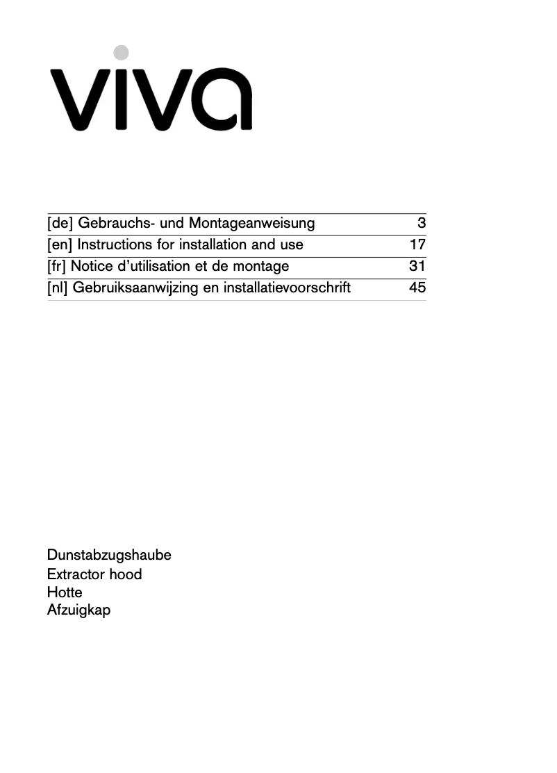 Page 1 de la notice Manuel utilisateur Viva VVA61E150