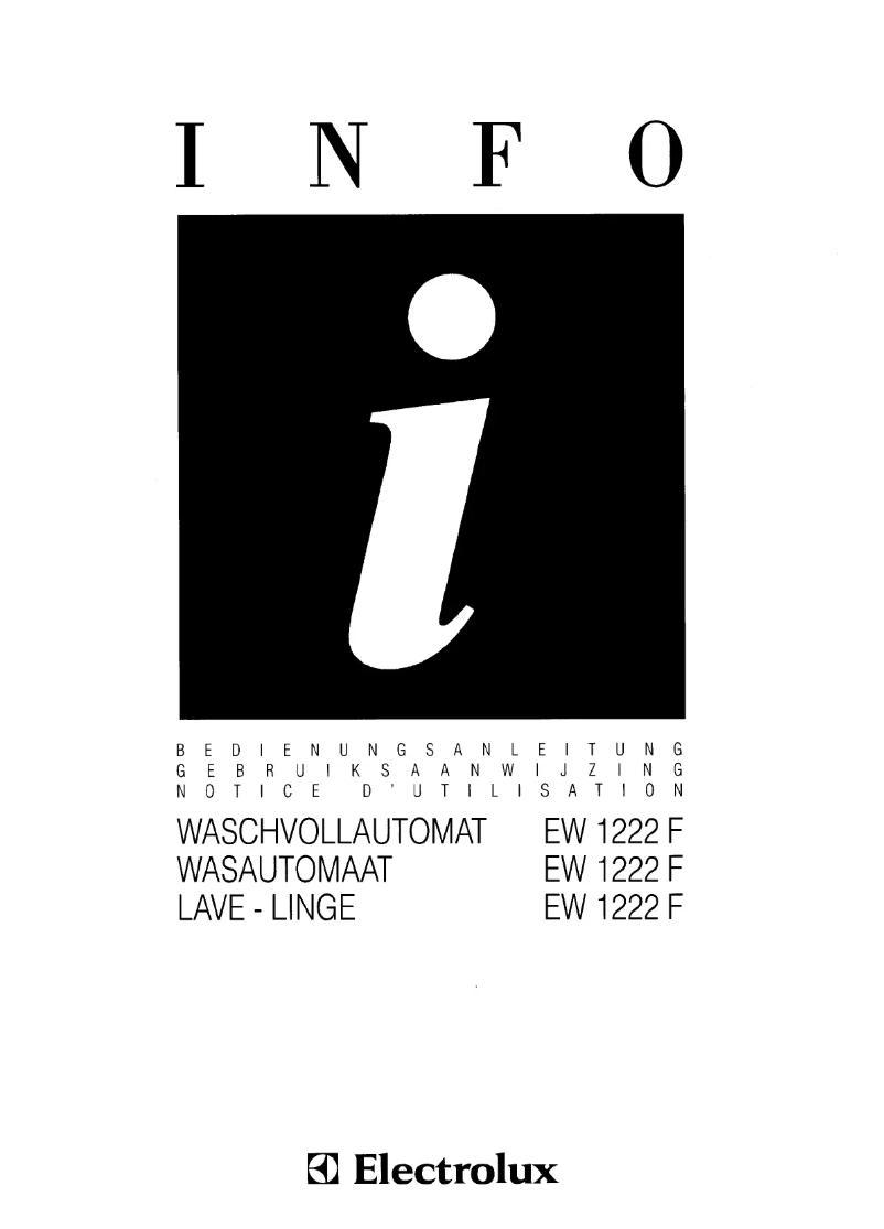 Image de la première page du manuel de l'appareil EW 1222 t