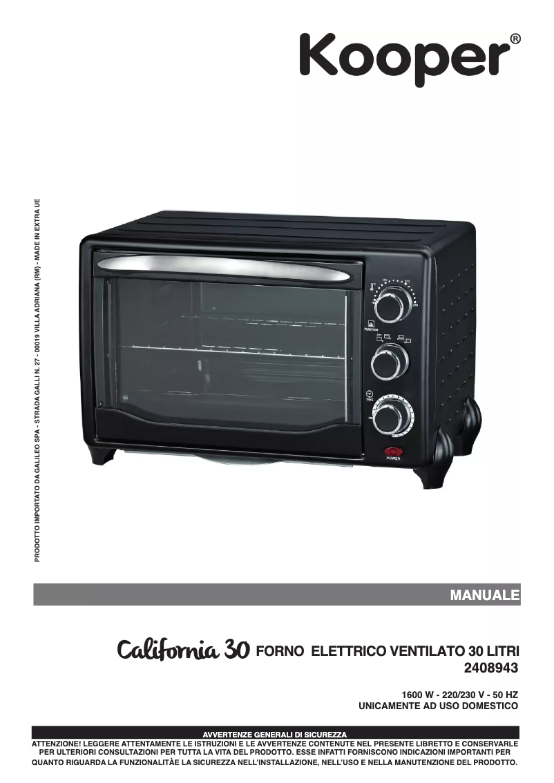 Page 1 de la notice Manuel utilisateur Kooper 2408943