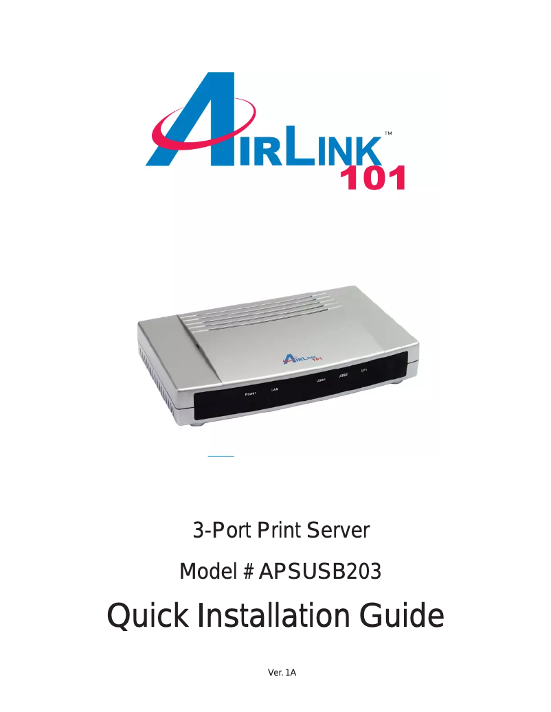 Page 1 de la notice Manuel utilisateur AirLink APSUSB203