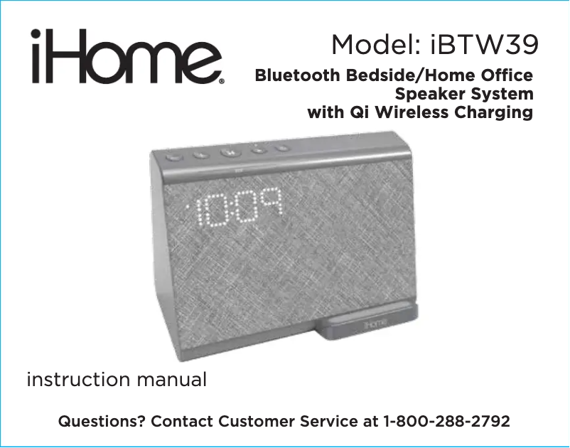 Page 1 de la notice Manuel utilisateur iHome iBTW39