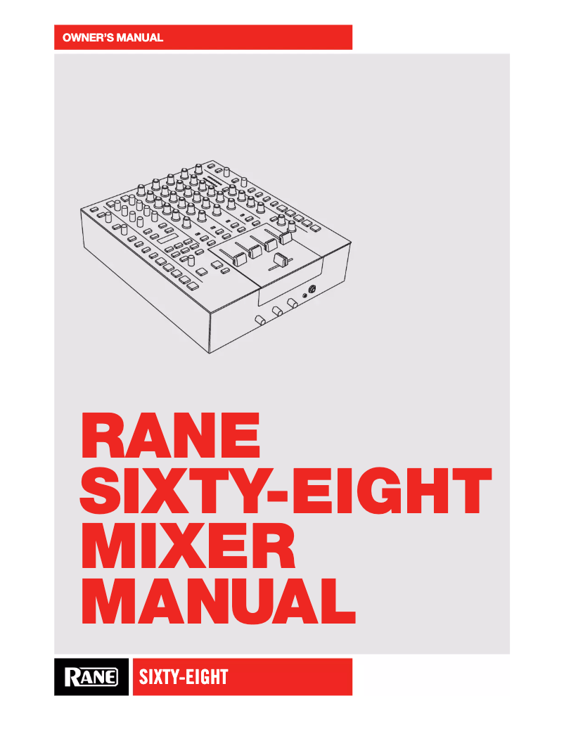 Page n°1 - Manuel utilisateur Rane SIXTY-EIGHT