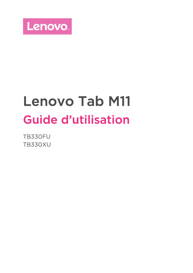 Page n°1 - Manuel utilisateur Lenovo Tab M11