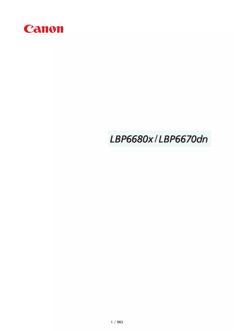 Imagen de la primera página del manual del dispositivo i-SENSYS LBP6680x