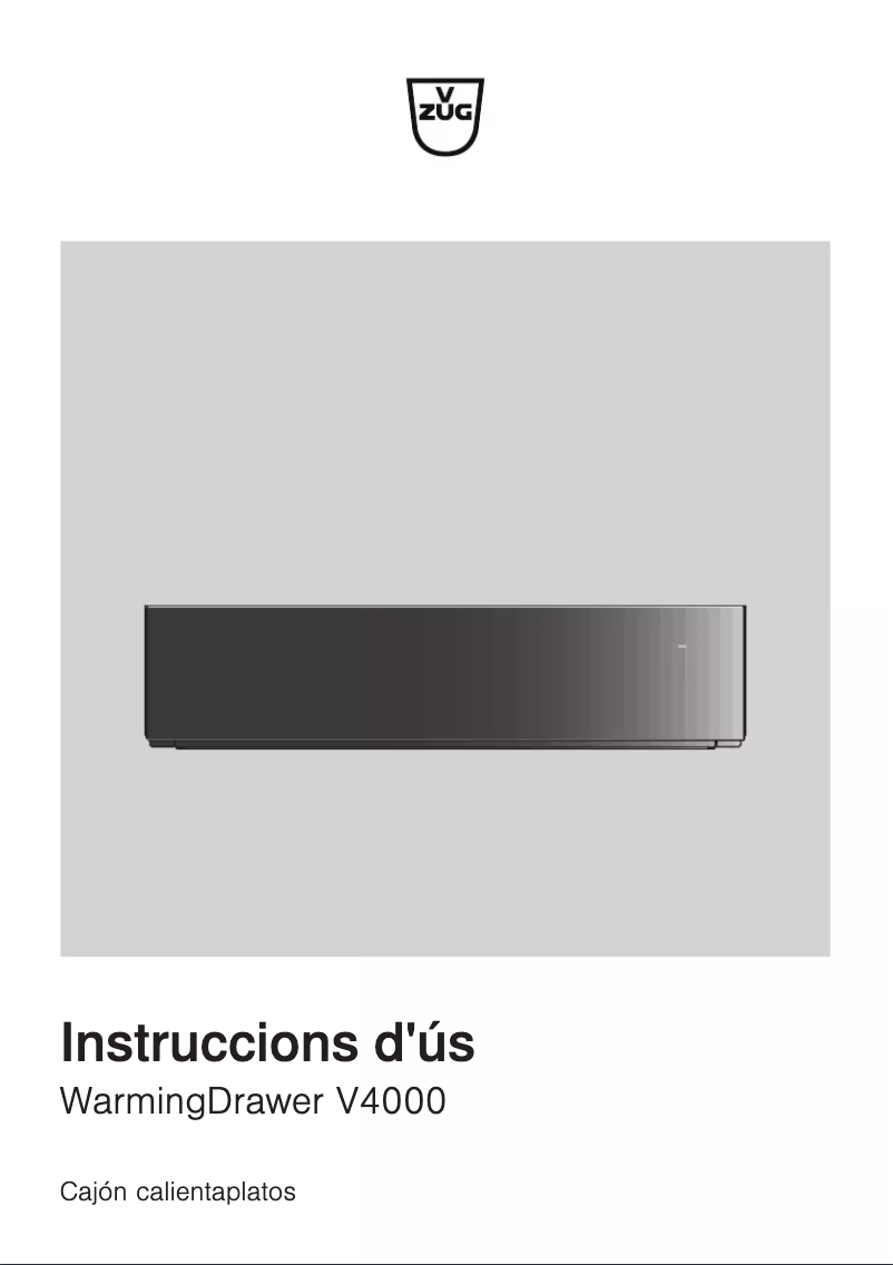 Page 1 de la notice Manuel utilisateur V-Zug WarmingDrawer V4000