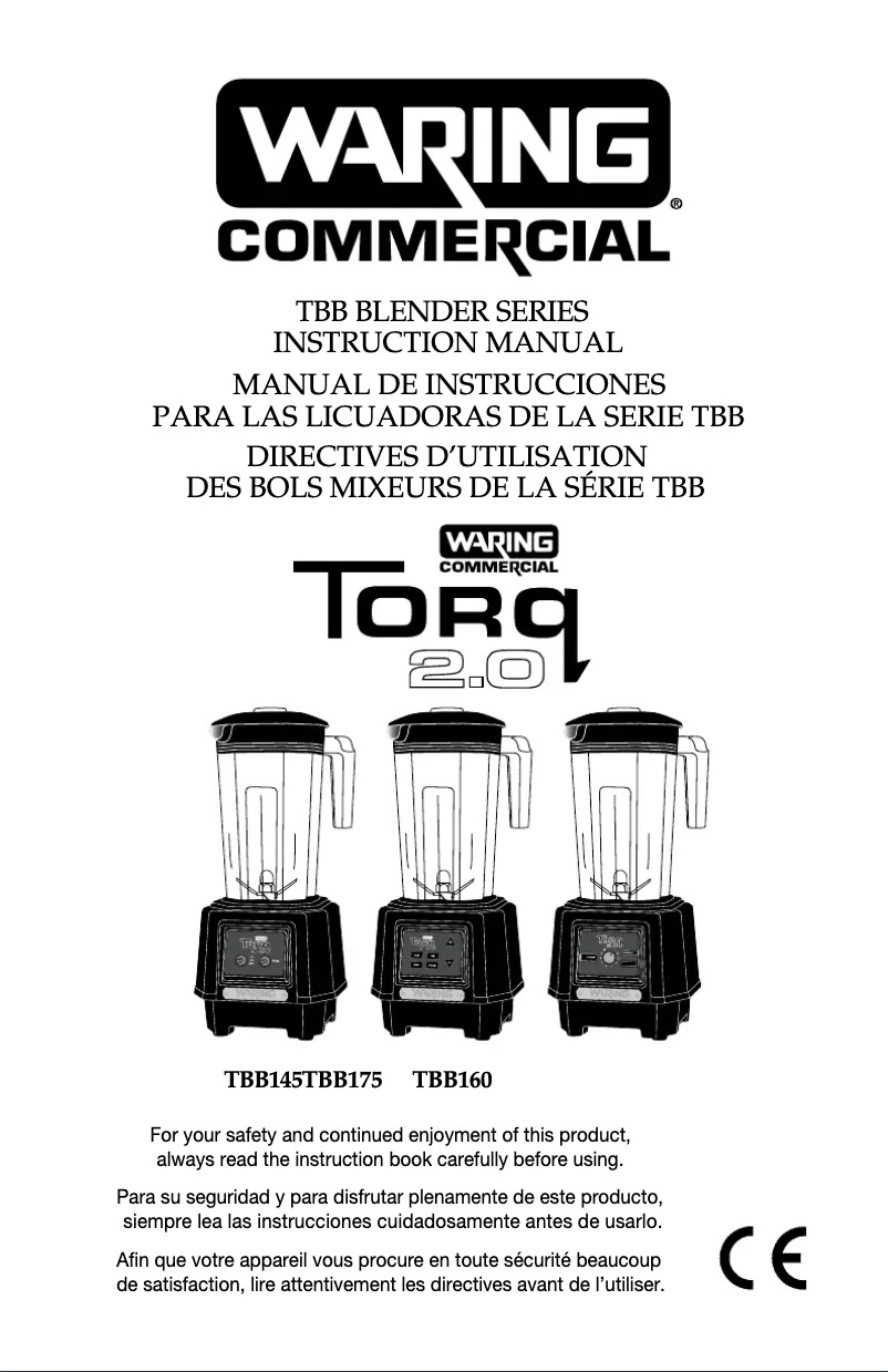 Page n°1 - Manuel utilisateur Waring Commercial Torq 2.0 TBB160