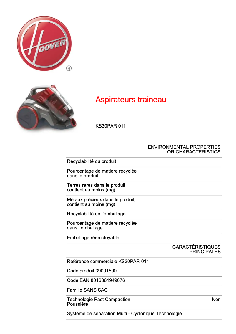 Image de la première page du manuel de l'appareil KS30PAR 011