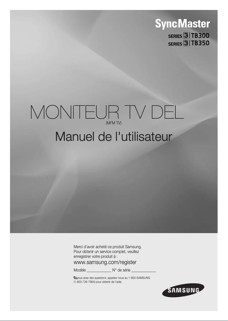 Page 1 de la notice Manuel utilisateur Samsung T24B350ND