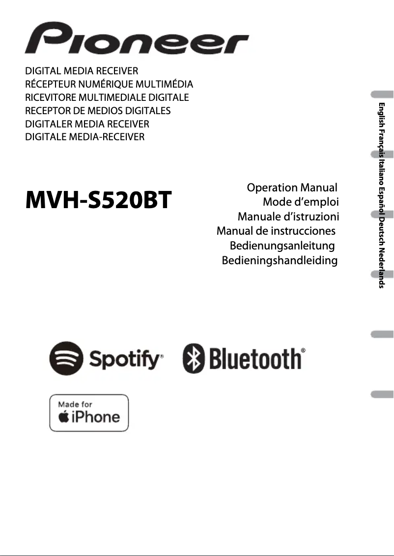 Page n°1 - Manuel utilisateur Pioneer MVH-S520BT