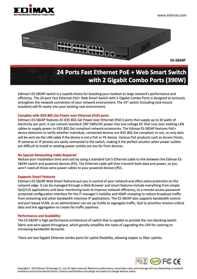 Page n°1 - Manuel utilisateur Edimax ES-5824P