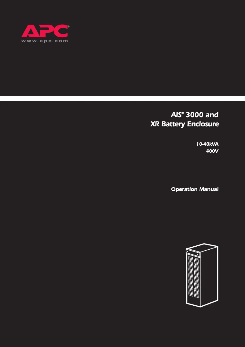 Page 1 de la notice Manuel utilisateur APC AIS 3000
