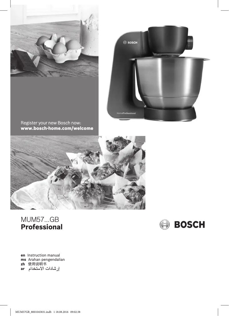 Page n°1 - Manuel utilisateur Bosch MUM57830GB
